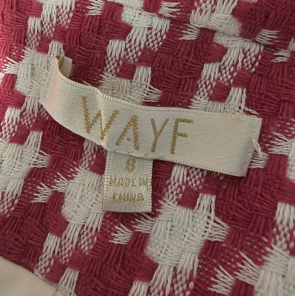 Wayf‎ Houndstooth Barbie Pink Y2K Tweed Blazer Jacket Small Preowned - Picture 8 of 9